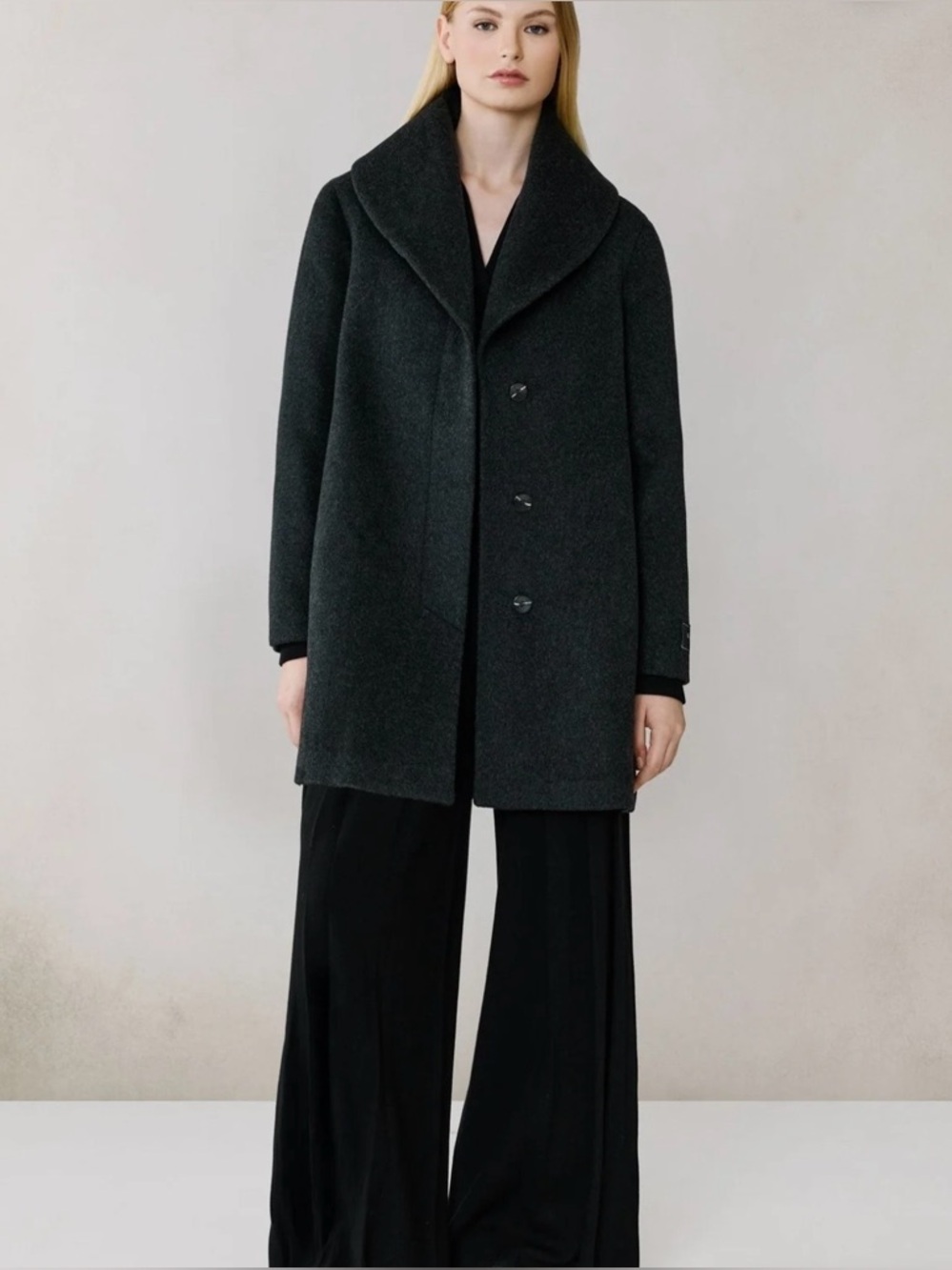 NWT Soia & Kyo Elisa Wool shawl collar coat